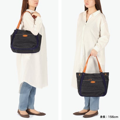 ダコタ Dakota トートバッグ レディース デニム バッグ キャンバス 布 綿 レザー ハンドル 肩がけ ブランド 横型 自立 かわいい 日本製 A4 シンピット 1531750 新作 2025 （ネイビーデニム）｜詳細画像