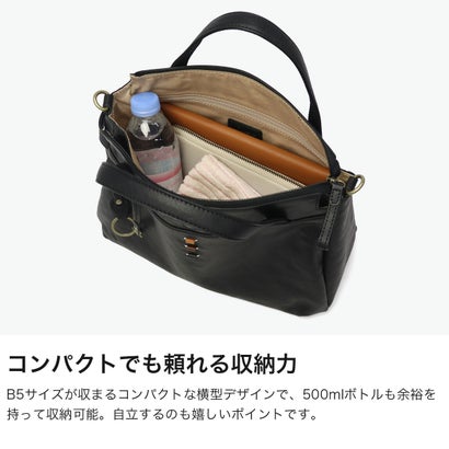 トートバッグ レディース ハンドル ファスナー付き 2way かわいい バッグ ハンドバッグ ショルダーバッグ ブランド 自立 本革 革 新作 2026 ハグ 1035020 （ブラック）｜詳細画像