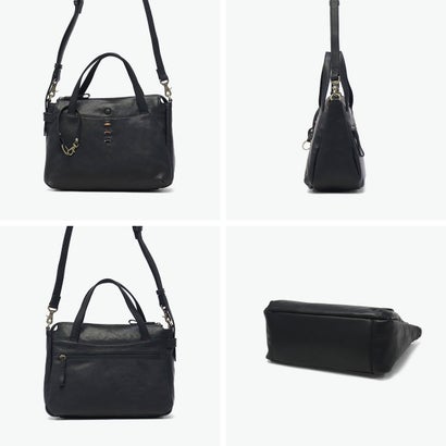 トートバッグ レディース ハンドル ファスナー付き 2way かわいい バッグ ハンドバッグ ショルダーバッグ ブランド 自立 本革 革 新作 2026 ハグ 1035020 （ブラック）｜詳細画像