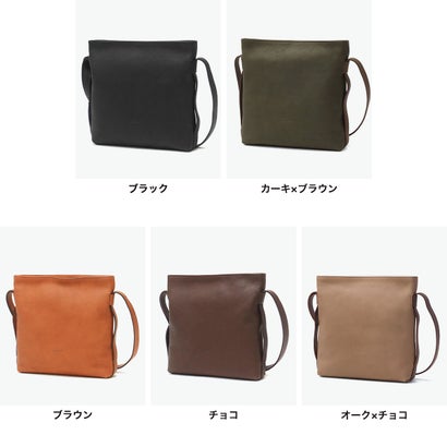 ショルダーバッグ レディース ブランド 斜めがけ 大人 上品 本革 牛革 レザー 斜めがけバッグ カジュアル シンプル 縦型 薄型 B5 日本製 リバティ 1033463 （オーク×チョコ）｜詳細画像