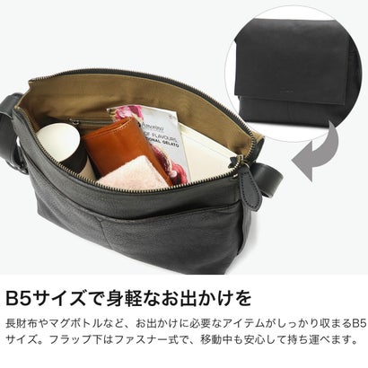 ショルダーバッグ レディース ブランド バッグ 斜めがけ 大人 上品 本革 牛革 レザー 斜めがけバッグ カジュアル おしゃれ シンプル B5 日本製 リバティ 1033462 （オーク×チョコ）｜詳細画像