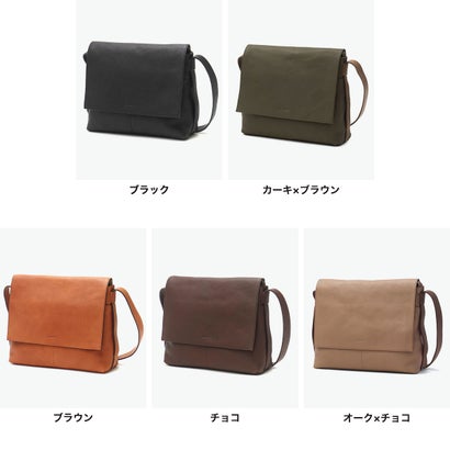 ショルダーバッグ レディース ブランド バッグ 斜めがけ 大人 上品 本革 牛革 レザー 斜めがけバッグ カジュアル おしゃれ シンプル B5 日本製 リバティ 1033462 （オーク×チョコ）｜詳細画像