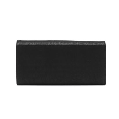 長財布 レディース 財布 大容量 本革 ブランド かわいい 軽い かぶせ おしゃれ 牛革 レザー ウォレット 小銭入れ カード収納 小銭入れ仕切り イルベーネ 0032322 （ブラック）｜詳細画像