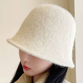 ニットバケットハット レディース 10代 20代 30代 韓国ファッション 春 夏 秋 冬 カジュアル 可愛い 白 黒 シンプル 無地 帽子 （ホワイト）