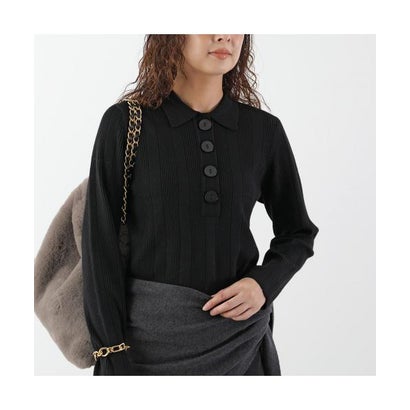 ディニテコリエ Dignite collier Dignite Collier 長袖 ニット 80269355 リブ （004/ブラック）｜詳細画像