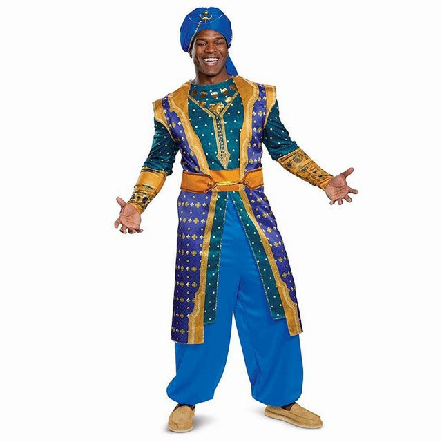 ハロウィン コスプレ 仮装 ディズニー DISNEY ジーニー アラジン アラビアン 2点セット 全身 大人用 メンズ M XL XXL 22776 （ブルー 他）