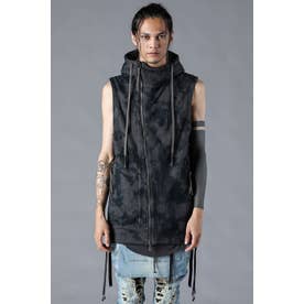 Untwisted Fleece-Line Coate Hooded Vest （BLACK）