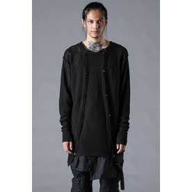 Linen Knit W-Open Cardigan （Black）