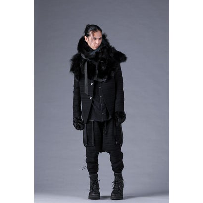 Velour Random Border Jacquard Tailored Jacket （BLACK）｜詳細画像