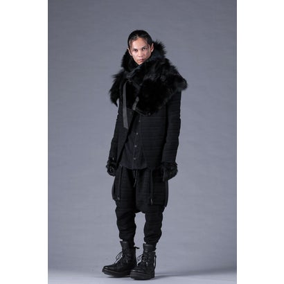 Velour Random Border Jacquard Tailored Jacket （BLACK）｜詳細画像