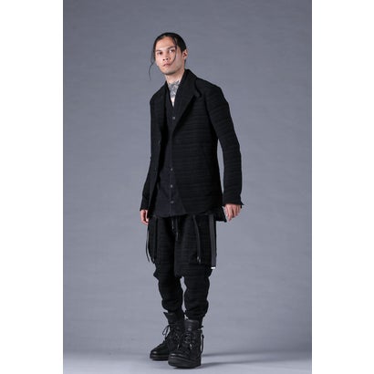 Velour Random Border Jacquard Tailored Jacket （BLACK）｜詳細画像