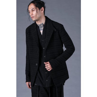Velour Random Border Jacquard Tailored Jacket （BLACK）｜詳細画像