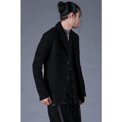 Velour Random Border Jacquard Tailored Jacket （BLACK）｜詳細画像