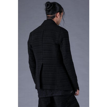 Velour Random Border Jacquard Tailored Jacket （BLACK）｜詳細画像