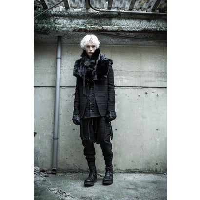 Velour Random Border Jacquard Tailored Jacket （BLACK）｜詳細画像