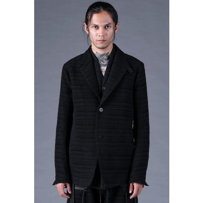 Velour Random Border Jacquard Tailored Jacket （BLACK）｜詳細画像