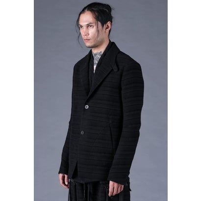 Velour Random Border Jacquard Tailored Jacket （BLACK）｜詳細画像