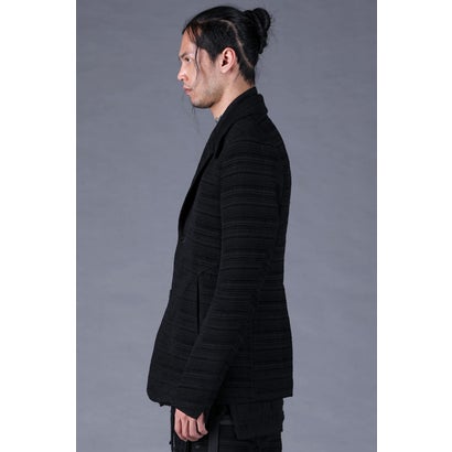 Velour Random Border Jacquard Tailored Jacket （BLACK）｜詳細画像