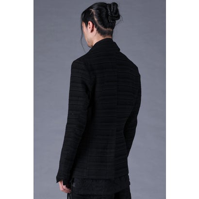 Velour Random Border Jacquard Tailored Jacket （BLACK）｜詳細画像