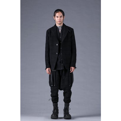Velour Random Border Jacquard Tailored Jacket （BLACK）｜詳細画像
