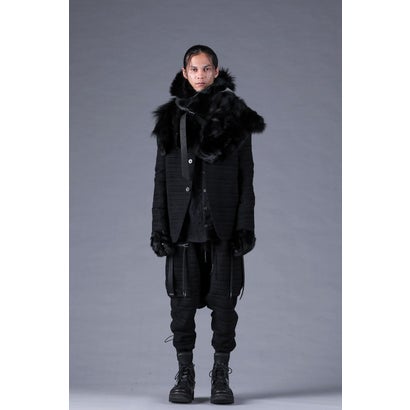 Velour Random Border Jacquard Tailored Jacket （BLACK）｜詳細画像