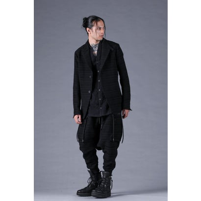 Velour Random Border Jacquard Tailored Jacket （BLACK）｜詳細画像