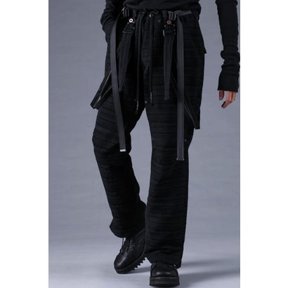 Velour Random Border Jacquard Painter Pants （BLACK）｜詳細画像