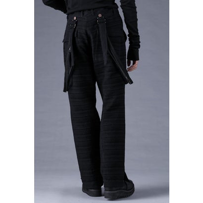 Velour Random Border Jacquard Painter Pants （BLACK）｜詳細画像