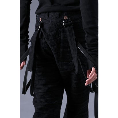 Velour Random Border Jacquard Painter Pants （BLACK）｜詳細画像