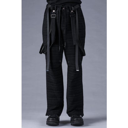 Velour Random Border Jacquard Painter Pants （BLACK）｜詳細画像