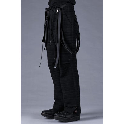 Velour Random Border Jacquard Painter Pants （BLACK）｜詳細画像