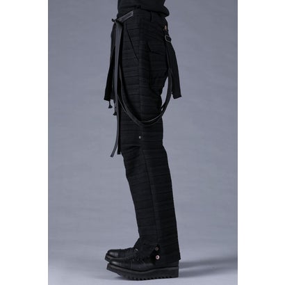 Velour Random Border Jacquard Painter Pants （BLACK）｜詳細画像