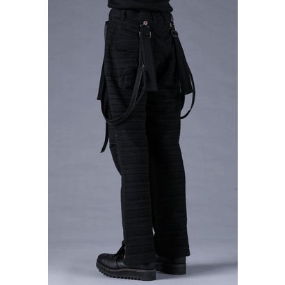 Velour Random Border Jacquard Painter Pants （BLACK）｜詳細画像