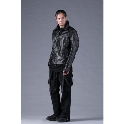 Velour Random Border Jacquard Painter Pants （BLACK）｜詳細画像