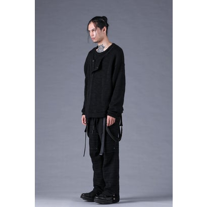 Velour Random Border Jacquard Painter Pants （BLACK）｜詳細画像