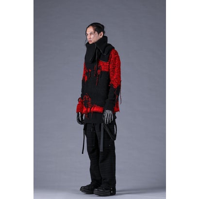 Velour Random Border Jacquard Painter Pants （BLACK）｜詳細画像