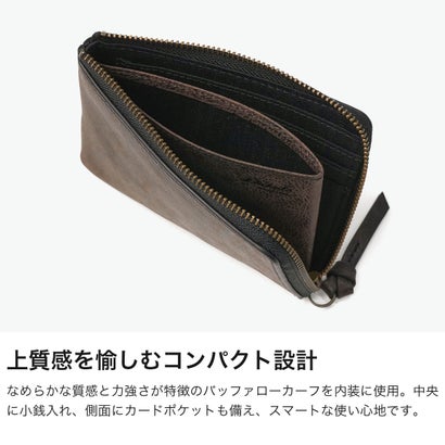 L字財布 メンズ レディース 小さめ 財布 本革 レザー ファスナー 大人 シック シンプル 経年変化 コンパクト プレゼント 定番 おしゃれ 上品 セディメント 0622003 （ブラウン）｜詳細画像