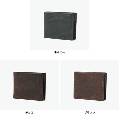 二つ折り財布 メンズ 本革 薄型 ブランド 大人 レザー ウォレット 小銭入れあり 折財布 コンパクト 小さめ セディメント 0622001 （ネイビー）｜詳細画像