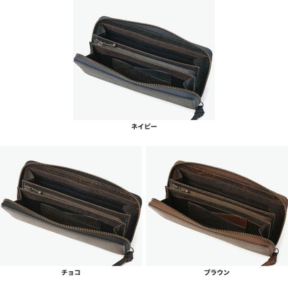 ラウンド長財布 メンズ レディース 財布 長財布 本革 レザー ラウンドファスナー 大人 シック シンプル 経年変化 大容量 プレゼント 定番 セディメント 0622002 （チョコ）｜詳細画像