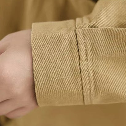ビッグポケットレギュラーカラー長袖シャツジャケット レディース トップス （カーキ）｜詳細画像