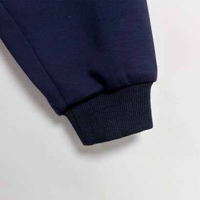 襟付きロゴ刺繍ドッキング風スウェットプルオーバー レディース トップス （ネイビー）｜詳細画像