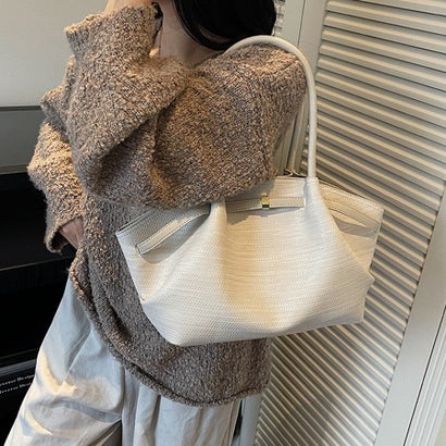 ドゥー ベル Doux Belle 型押しPUレザー2WAYトートバッグ レディース バッグ （オフホワイト）｜詳細画像
