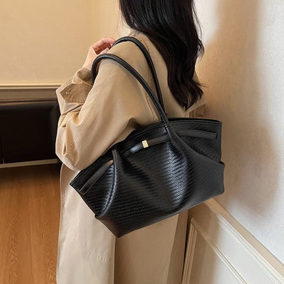 ドゥー ベル Doux Belle 型押しPUレザー2WAYトートバッグ レディース バッグ （ブラック）｜詳細画像