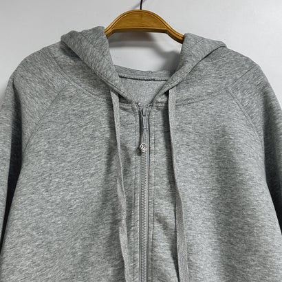 ジップアップ長袖スウェットパーカー レディース トップス （ライトグレー）｜詳細画像