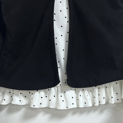 ドゥー ベル Doux Belle ドット柄フリルドッキング長袖トップス レディース トップス （ブラック）｜詳細画像