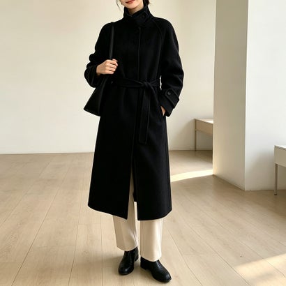 ドゥー ベル Doux Belle チンストラップ×2WAYステンカラーコート レディース アウター （ブラック）｜詳細画像
