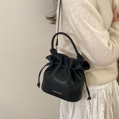 ドゥー ベル Doux Belle 巾着デザイン2WAYバッグ レディース バッグ （ブラック）｜詳細画像