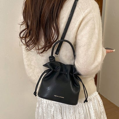 ドゥー ベル Doux Belle 巾着デザイン2WAYバッグ レディース バッグ （ブラック）｜詳細画像