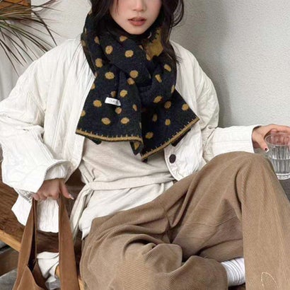 ドゥー ベル Doux Belle ドット柄ふわもこマフラー レディース マフラー （C）｜詳細画像