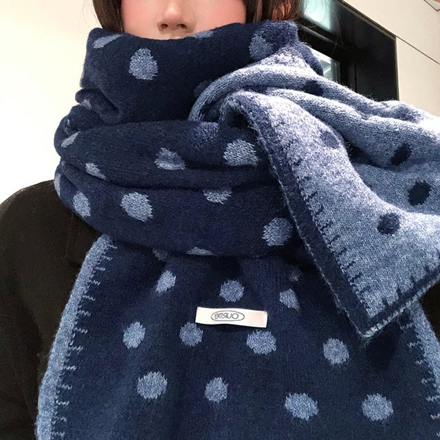 ドット柄ふわもこマフラー レディース マフラー （A）